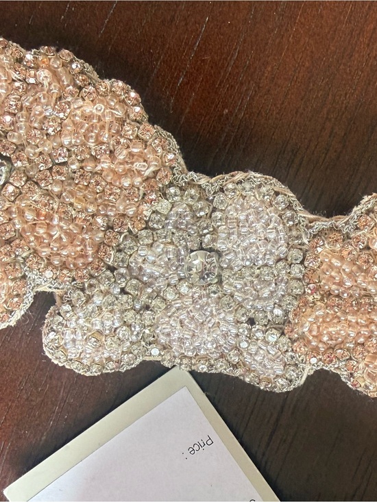 Beaded Floral Peach Belt with Elastic Back main image 5